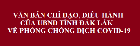UBND tỉnh Đắk Lắk ban hành văn bản chỉ đạo triển khai Chỉ thị 16/CT-TTg ngày 31/3/2020 về thực hiện các biện pháp cấp bách phòng, chống dịch Covid-19