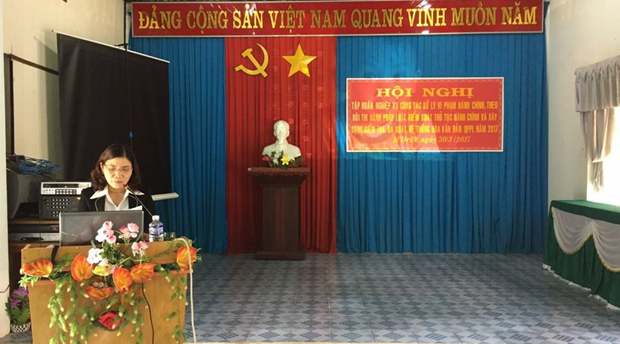 Huyện M’Drắk tổ chức hội nghị tập huấn nghiệp vụ công tác xử lý vi phạm hành chính; theo dõi thi hành pháp luật; kiểm soát thủ tục hành chính và xây dựng, kiểm tra, rà soát, hệ thống hóa văn bản quy phạm pháp luật năm 2017