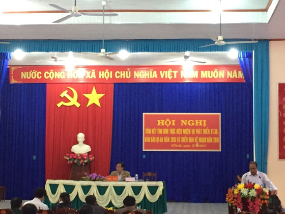 HUYỆN M'DRẮK TỔ CHỨC HỘI NGHỊ TỔNG KẾT TÌNH HÌNH THỰC HIỆN NHIỆM VỤ PHÁT TRIỂN KT-XH, ĐẢM BẢO QP-AN NĂM 2015 VÀ TRIỂN KHAI KẾ HOẠCH 2016.
