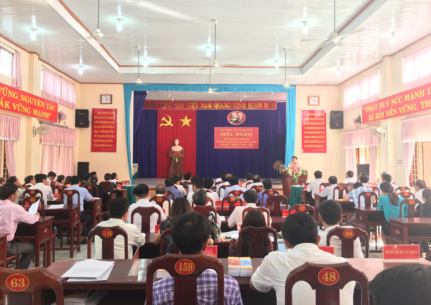 Huyện ủy M’Drắk tổ chức Hội nghị kiểm điểm điểm giữa nhiệm kỳ thực hiện Nghị quyết Đại hội Đảng bộ huyện lần thứ X, nhiệm kỳ 2015-2020