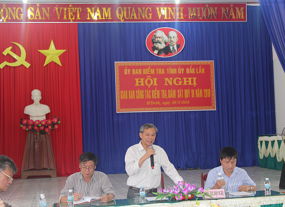 Uỷ ban kiểm tra Tỉnh ủy Đắk Lắk đã tổ chức Hội nghị giao ban nhằm đánh giá kết quả công tác kiểm tra, giám sát quý III và 9 tháng năm 2016