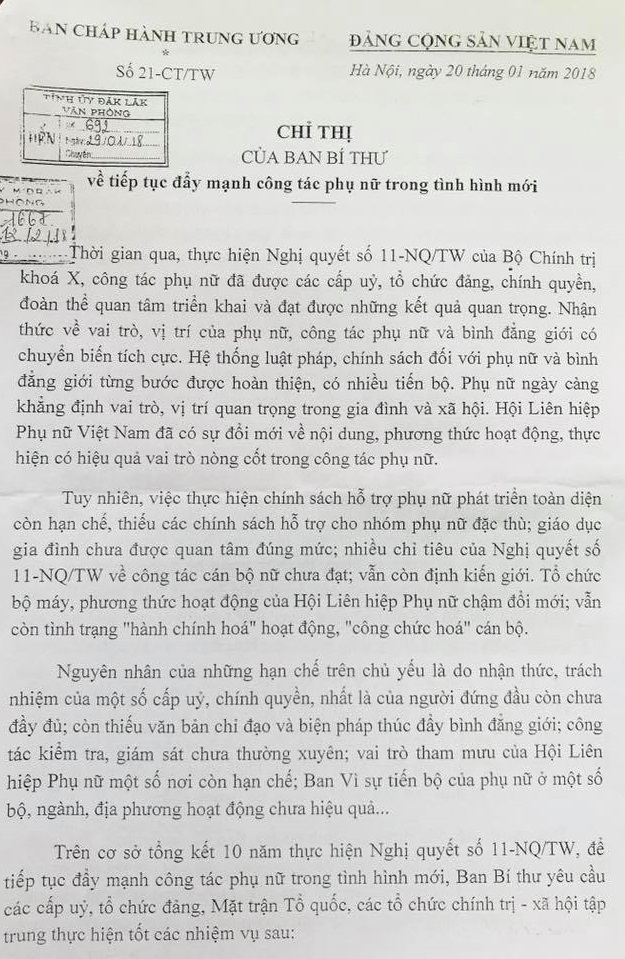 Ban Tuyên giáo Huyện uỷ  hướng dẫn công tác phổ biến, quán triệt và tuyên truyền Chỉ thị số 21-CT/TW của Ban Bí thư Trung ương Đảng