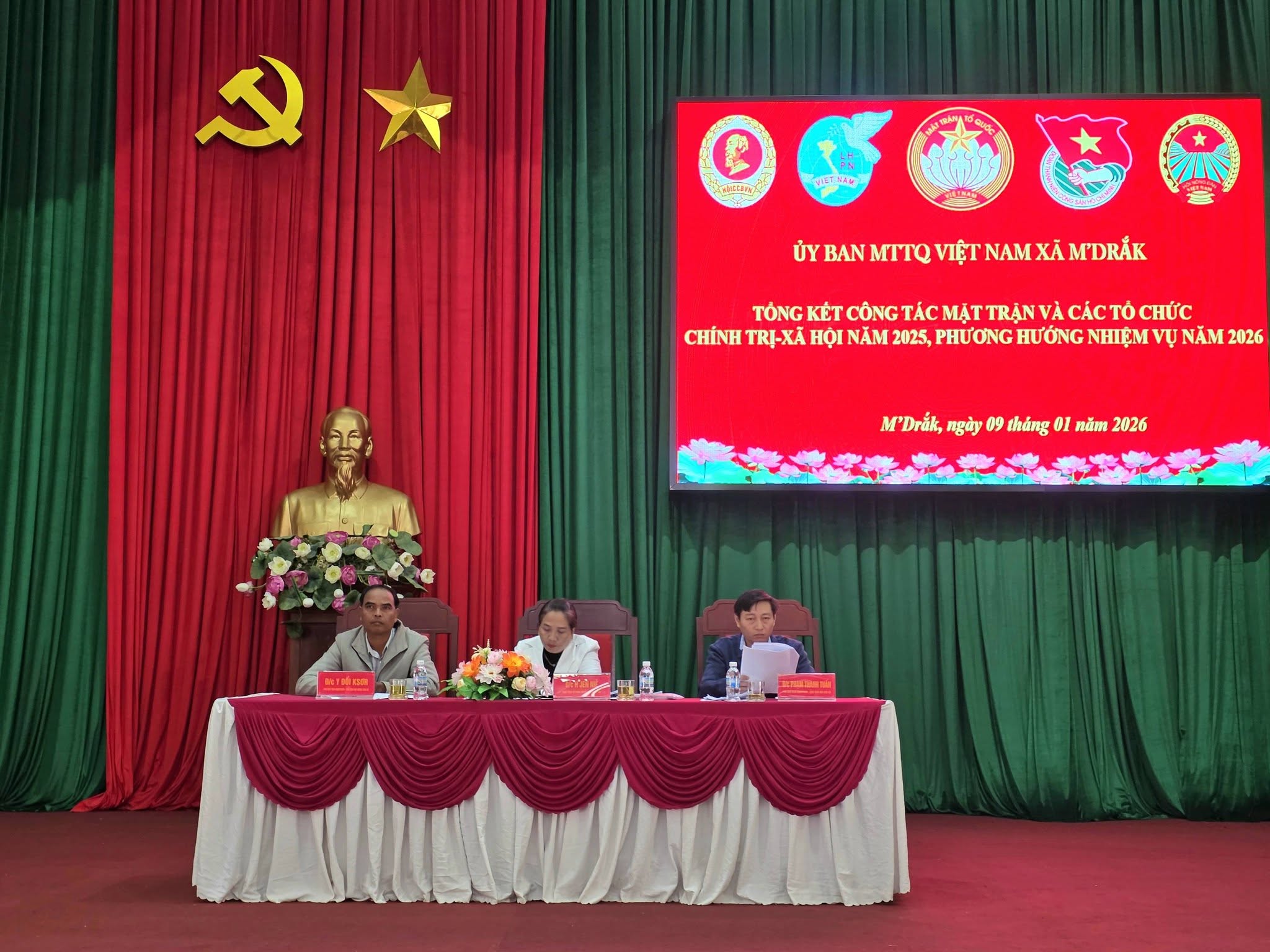 Xã M'Drắk: Tổng kết công tác mặt trận và các tổ chức chính trị - xã hội năm 2025, triển khai phương hướng, nhiệm vụ năm 2026