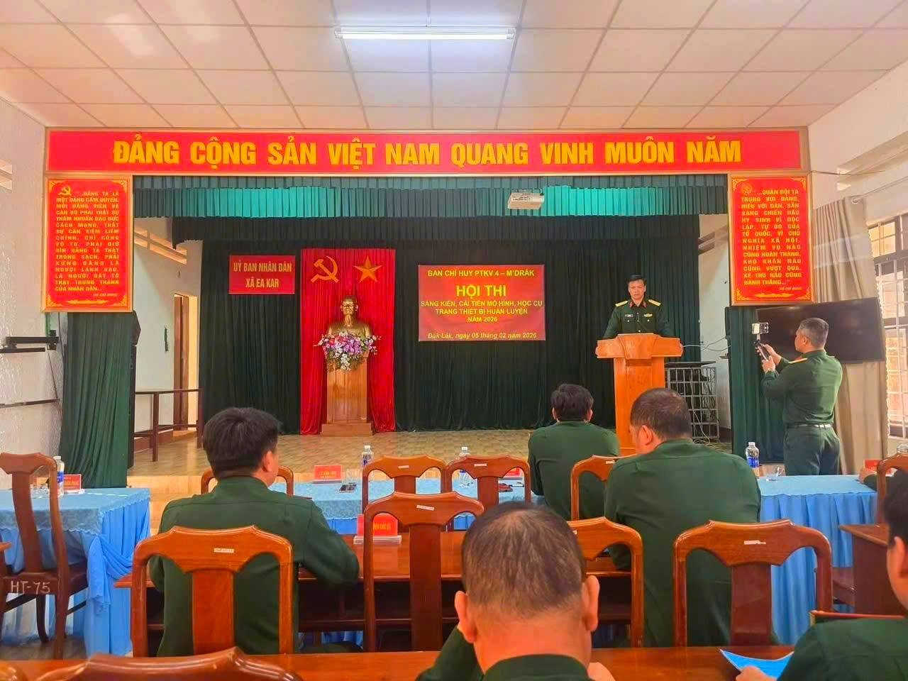 Ban Chỉ huy quân sự xã M’Drắk tham gia Cuộc thi sáng kiến, cải tiến mô hình học cụ năm 2026