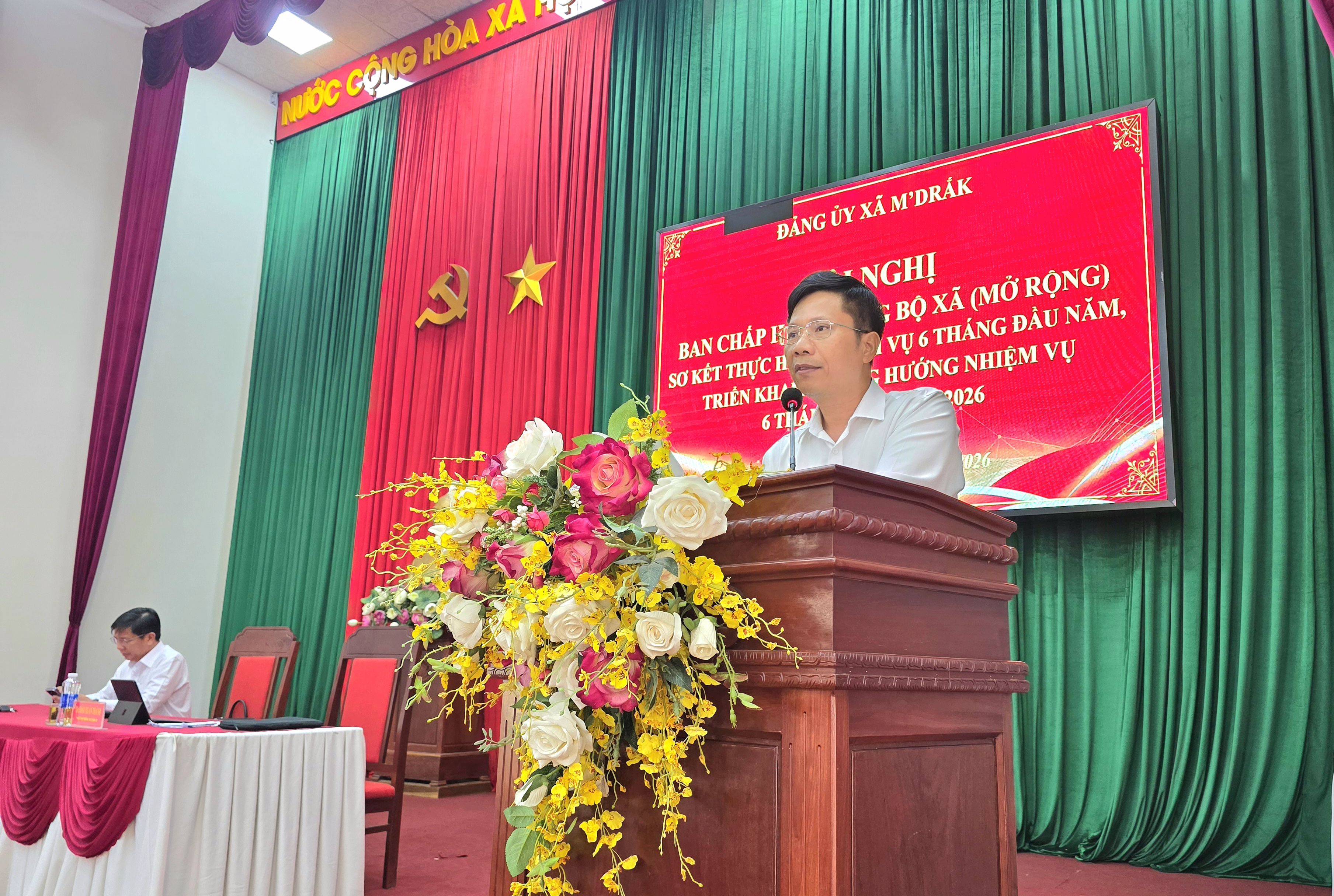 Đảng ủy xã M’Drắk: tổ chức Hội nghị Ban chấp hành Đảng bộ xã (mở rộng) sơ kết nhiệm vụ 6 tháng đầu năm 2026