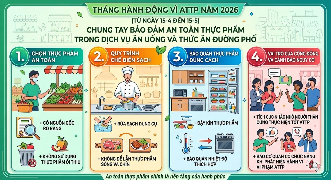 Thông điệp Tháng hành động vì An toàn thực phẩm năm 2026