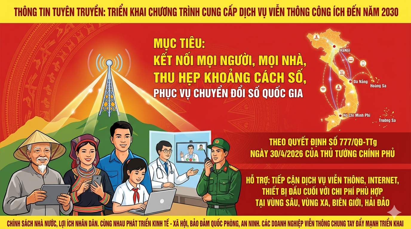 Thông tin tuyên truyền về triển khai chương trình cung cấp dịch vụ viễn thông công ích đến năm 2030